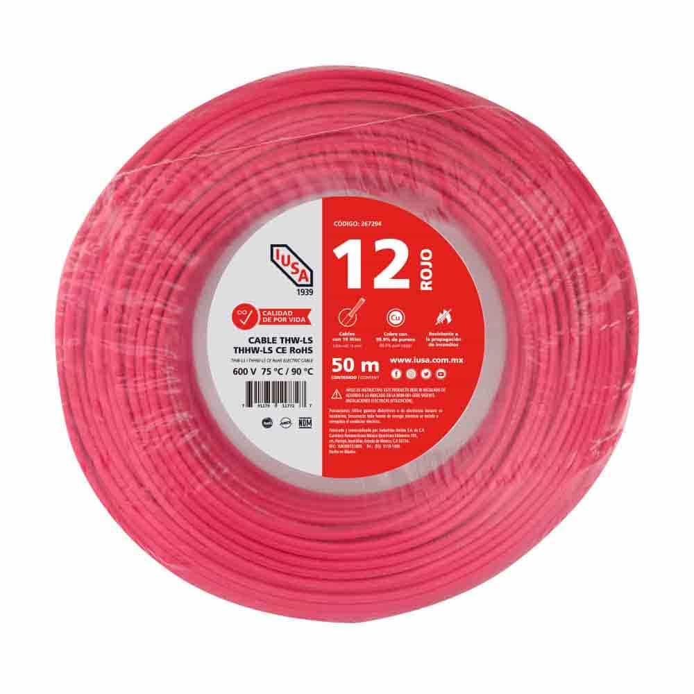 Foto 2 pulgar | Cable Thhw-ls Rohs Calibre 12 Awg Rojo 50m