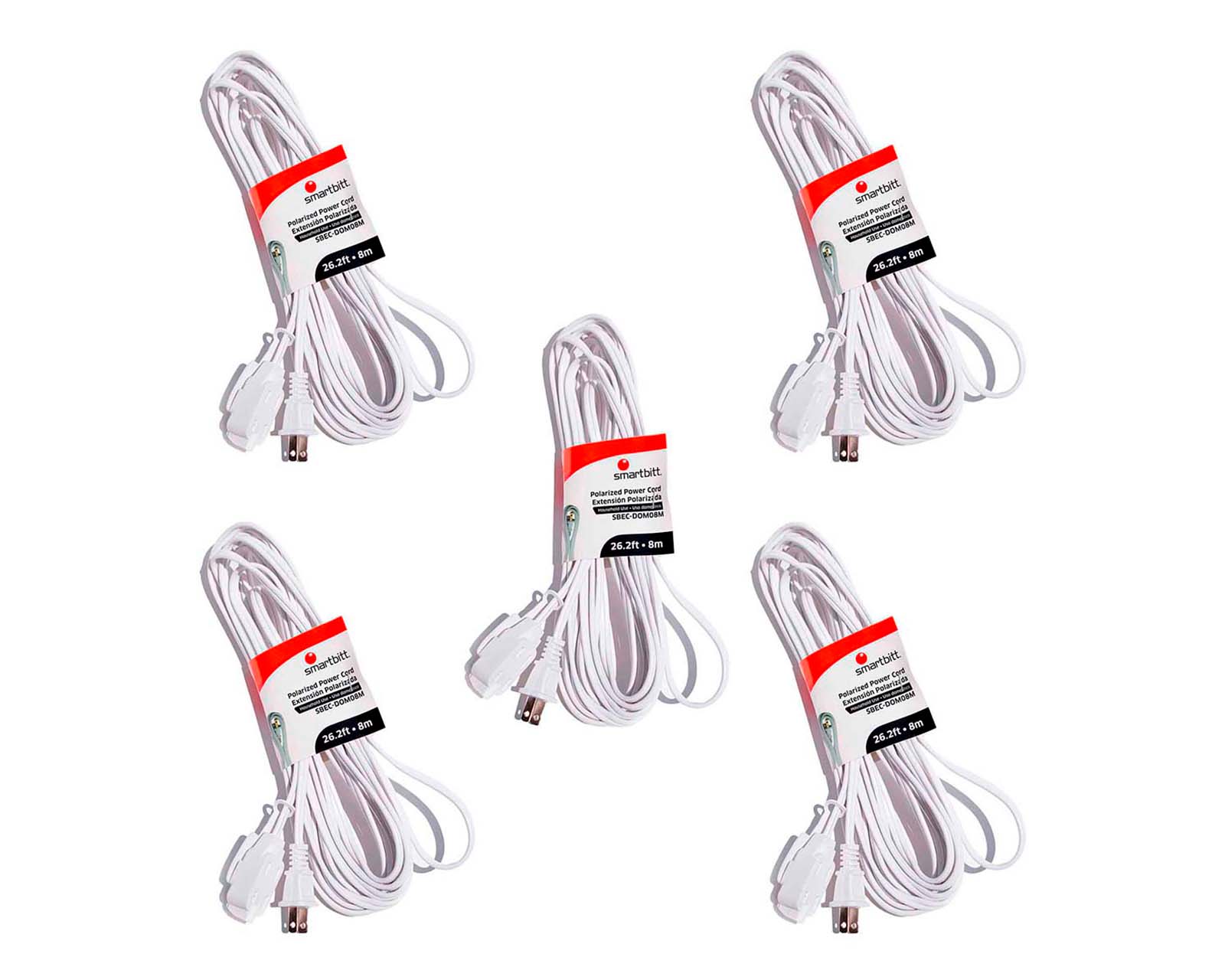 Extensiones Smartbitt Uso Domestico 8 m 5 Piezas color Blanco