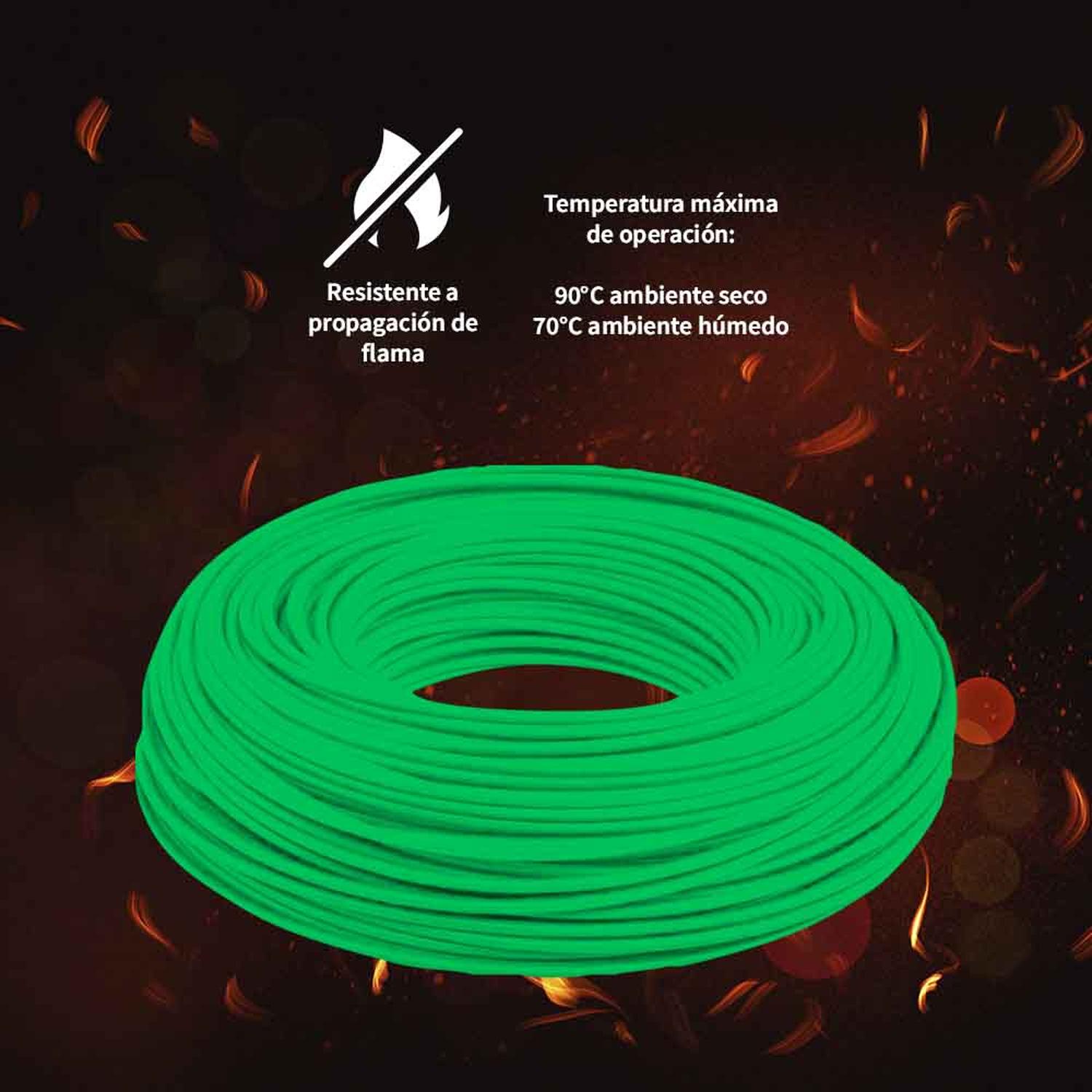 Foto 2 | Cable de Cobre IUSA THW-LS-THHW-LS CE-RoHS color Verde