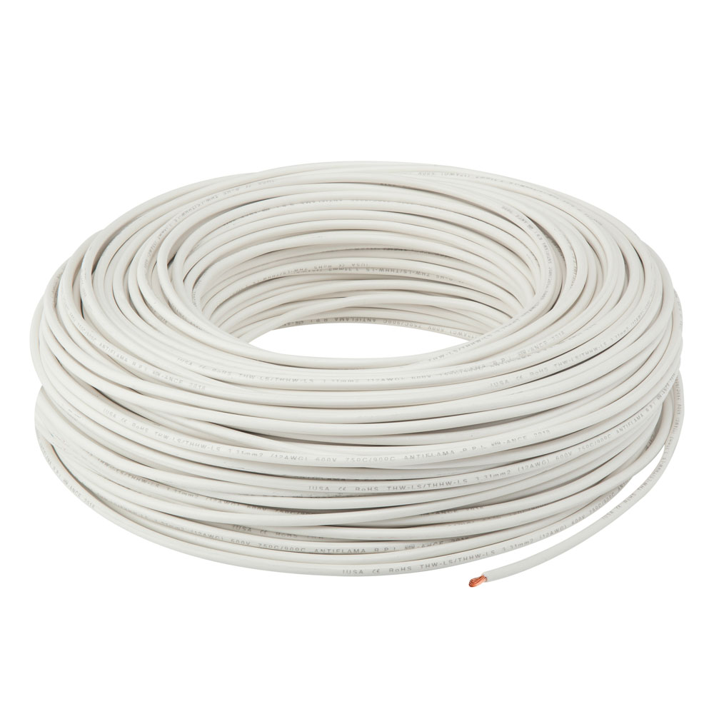 Cable IUSA THW-LS/THHW-LS CE RoHS 8AWG color Blanco 100 m