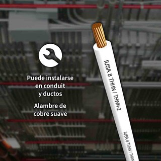 Foto 3 | Cable IUSA THW-LS/THHW-LS CE RoHS 8AWG color Blanco 100 m