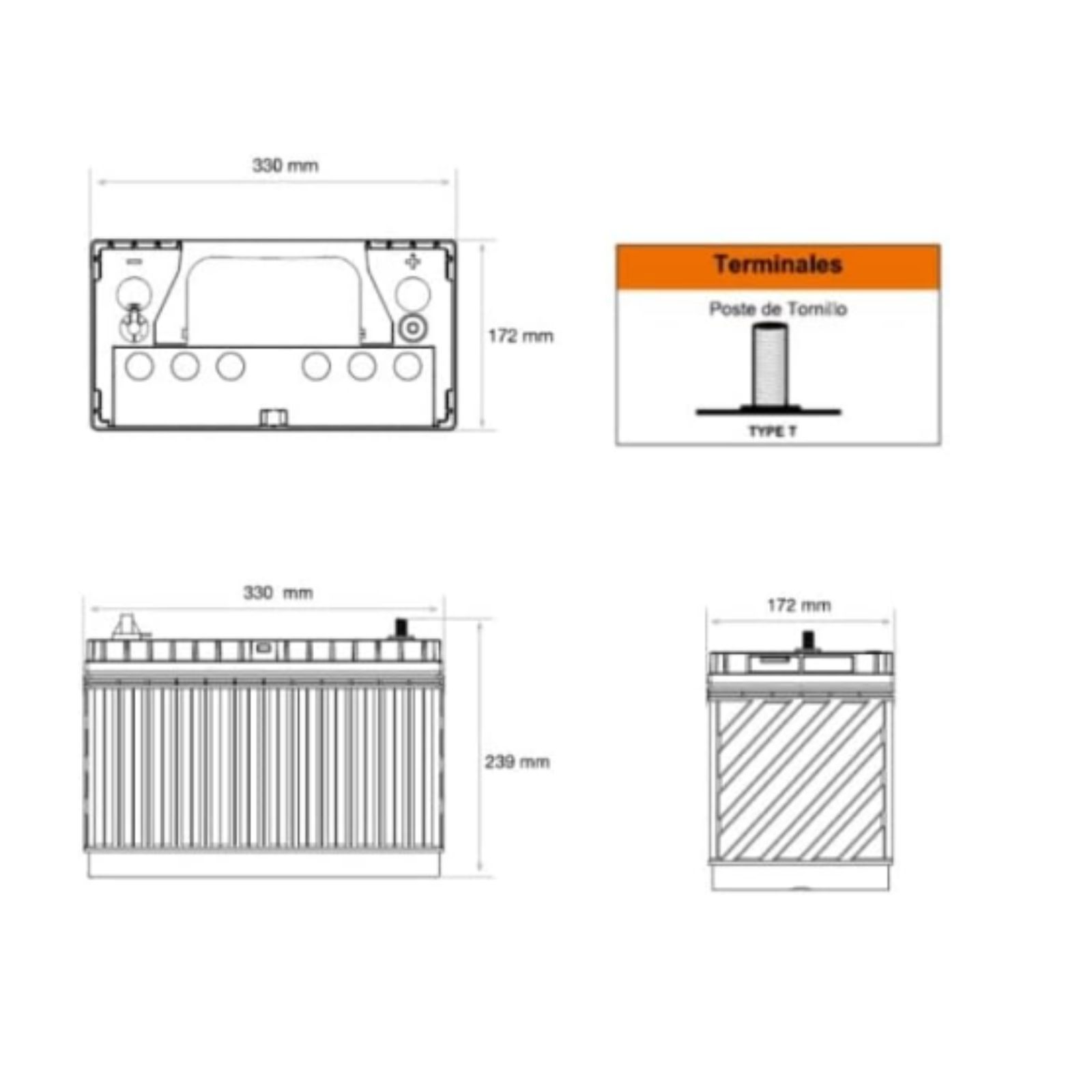 Foto 4 pulgar | Batería Cale De Ciclo Profundo Para Panel Solar 115ah 12v Mp-bat115-12