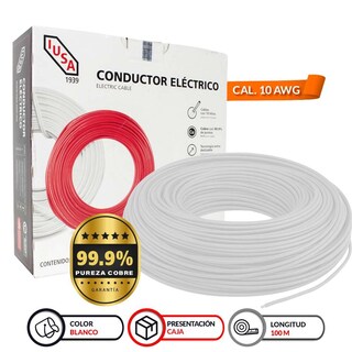Foto 2 | Alambre IUSA Thw-ls/thhw-lscerohs 10awg Blanco
