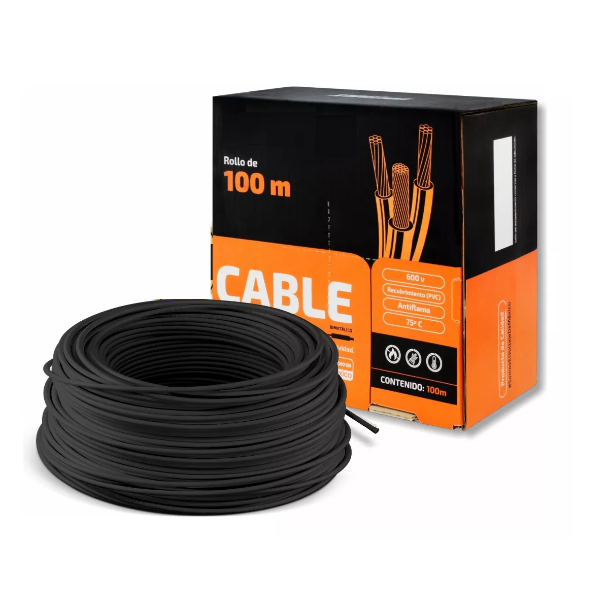 Foto 4 pulgar | Caja De Cable Eléctrico Calibre 14 Thw Cca 100m Eo Safe Imports Esi-9260 Negro