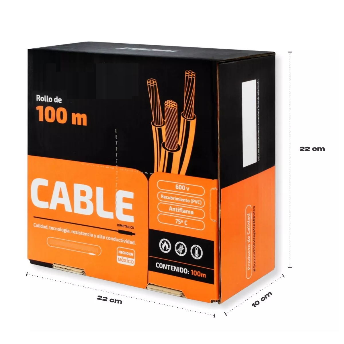 Foto 5 | Caja De Cable Eléctrico Calibre 14 Thw Cca 100m Eo Safe Imports Esi-9260 Negro