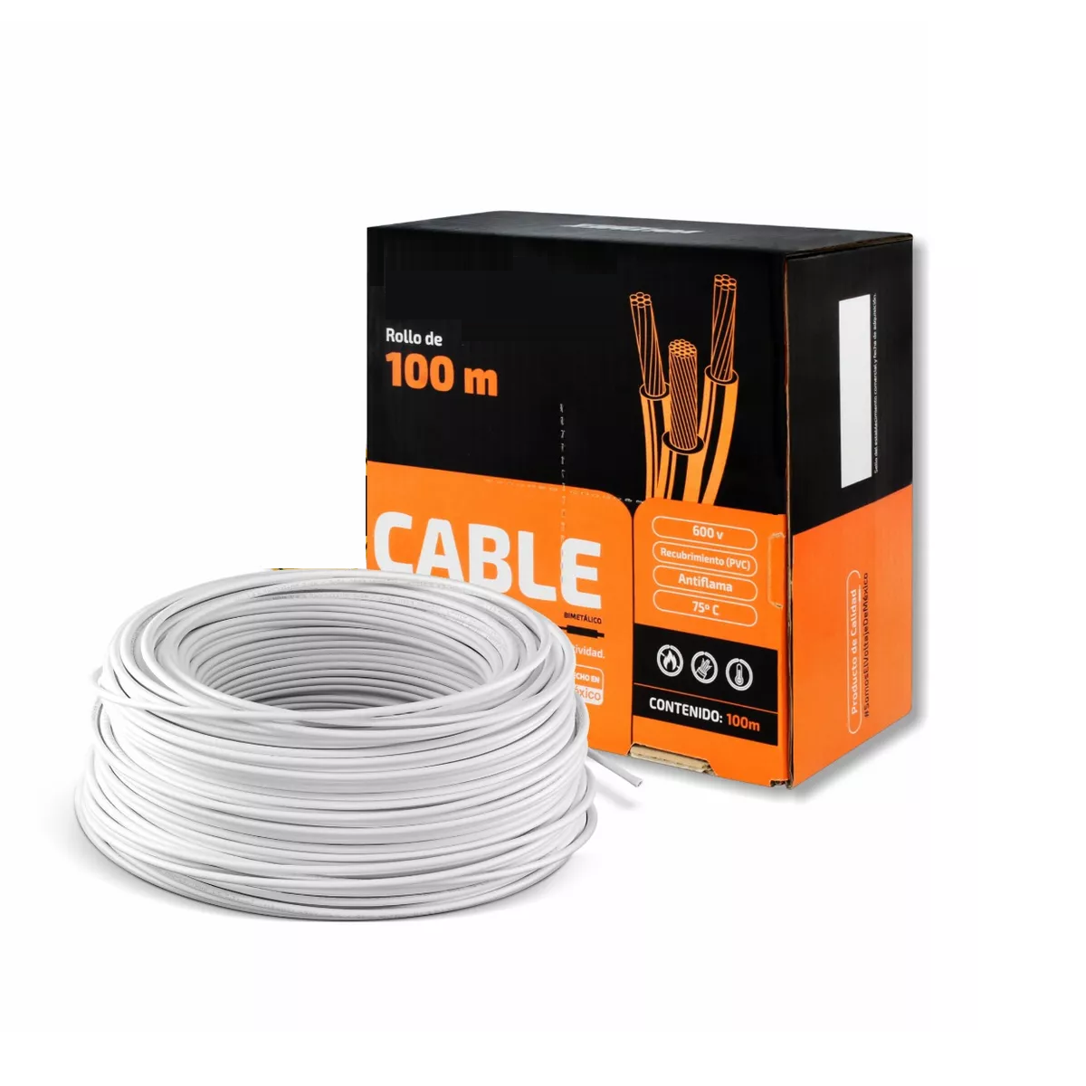 Foto 5 pulgar | Caja De Cable Eléctrico Calibre 14 Thw Cca 100m Eo Safe Imports Esi-9261 Blanco