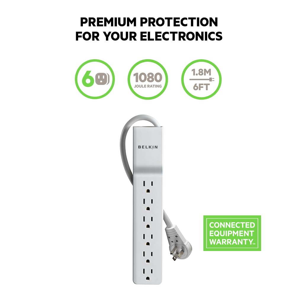 Foto 4 pulgar | Protector Contra Sobretensiones Power Strip Belkin, 6 Salidas, 720 Julios, Blanco - Venta Internacional.