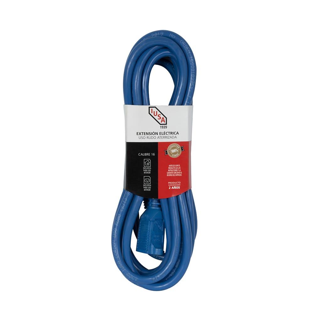 Extension Azul De Uso Rudo, Iusa, 3 X 16 Awg 30 M