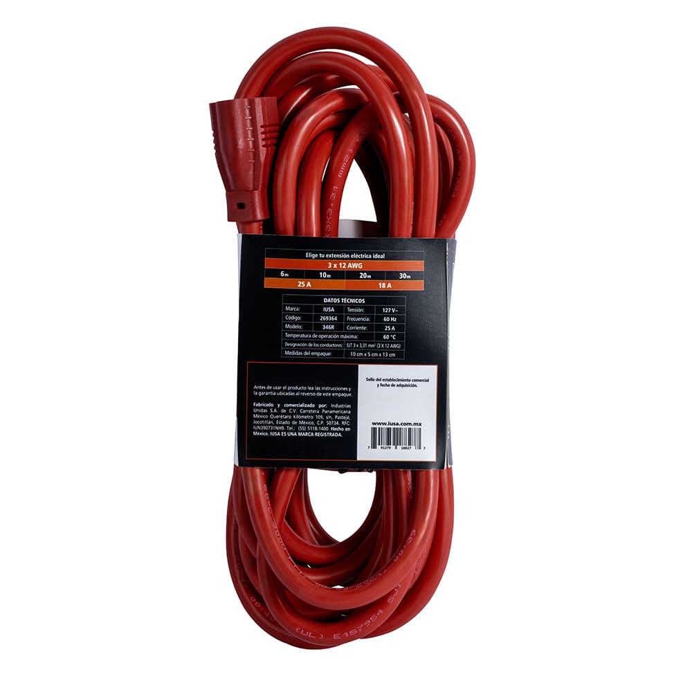 Foto 5 pulgar | Extensión Eléctrica Uso Rudo Iusa 3x12awg, 6m Rojo