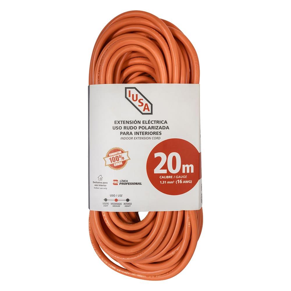 Foto 1 | Extension Anaranjada De Uso Rudo, Iusa, 2 X 16 Awg 20 M