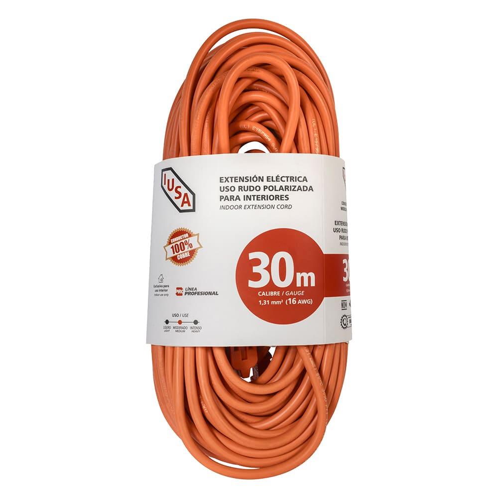 Foto 1 | Extension Anaranjada De Uso Rudo, Iusa, 2 X 16 Awg 30 M