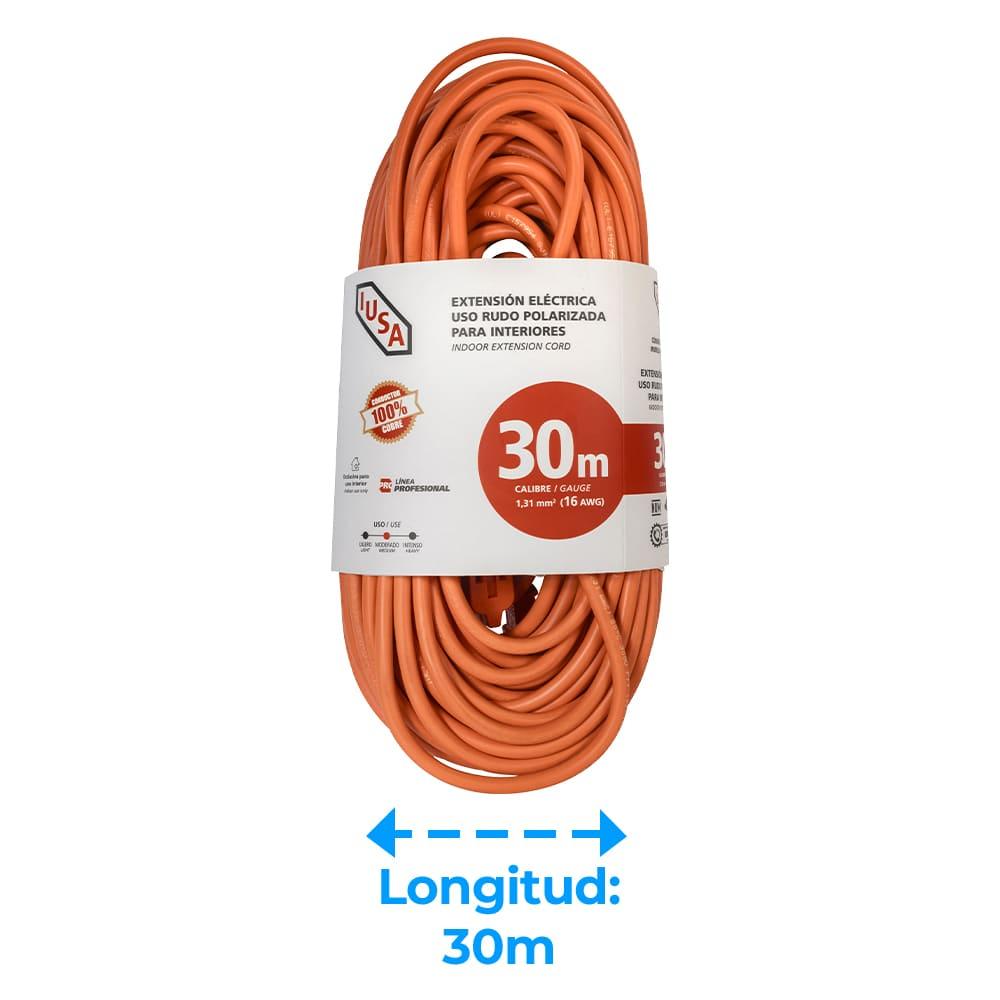 Foto 4 | Extension Anaranjada De Uso Rudo, Iusa, 2 X 16 Awg 30 M