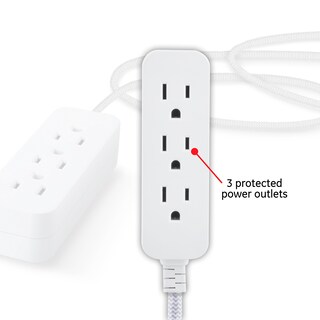 Foto 2 | Cable De Extensión Power Strip Ge De 3 Salidas De 15 Pies Con Enchufe Plano - Venta Internacional.