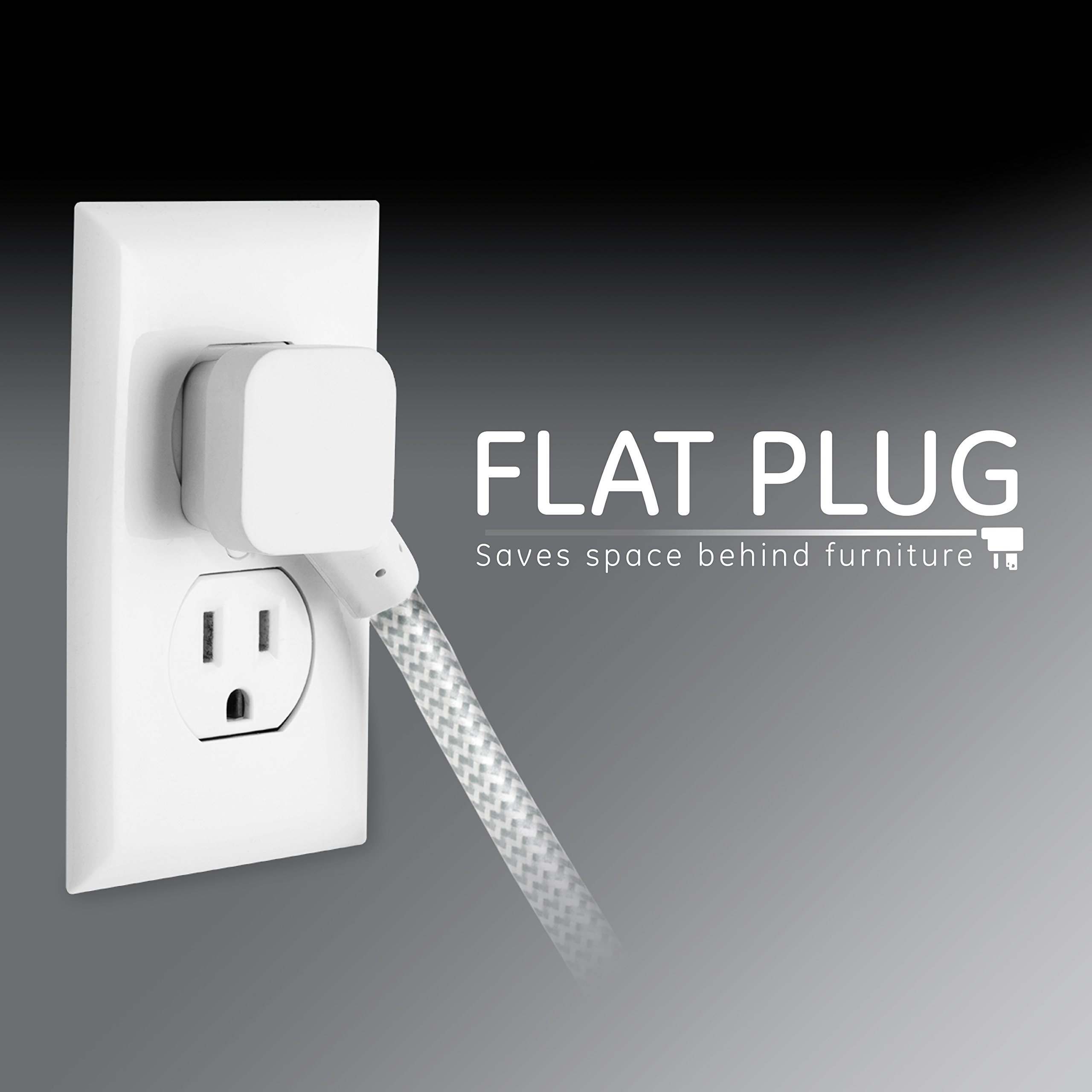 Foto 5 | Cable De Extensión Power Strip Ge De 3 Salidas De 15 Pies Con Enchufe Plano - Venta Internacional.