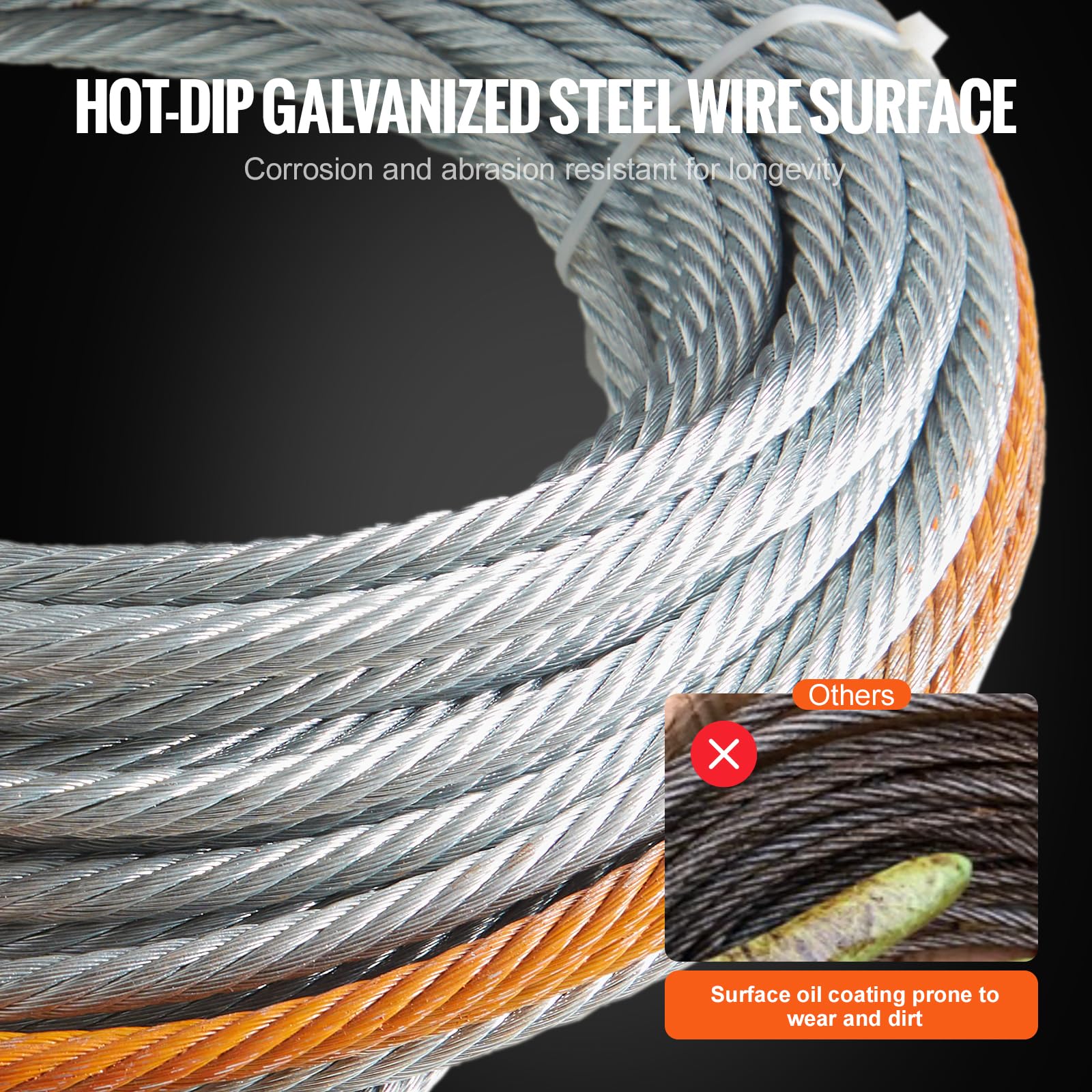 Foto 4 pulgar | Cable De Cabrestante Vevor De Acero Galvanizado, 9,5 Mm X 30,5 M, 6.895 Kg - Venta Internacional.
