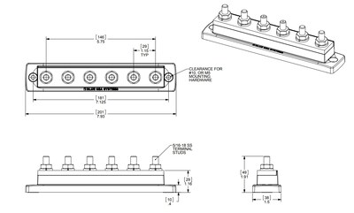Foto 2 | Busbar Blue Sea Systems 2126 250a Maxibus Con 6 Pernos - Venta Internacional.