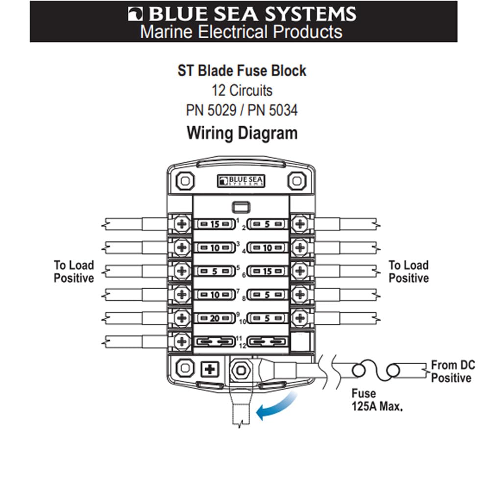 Foto 5 pulgar | Bloque De Fusibles Blue Sea Systems St Blade 5034 De 12 Circuitos - Venta Internacional.
