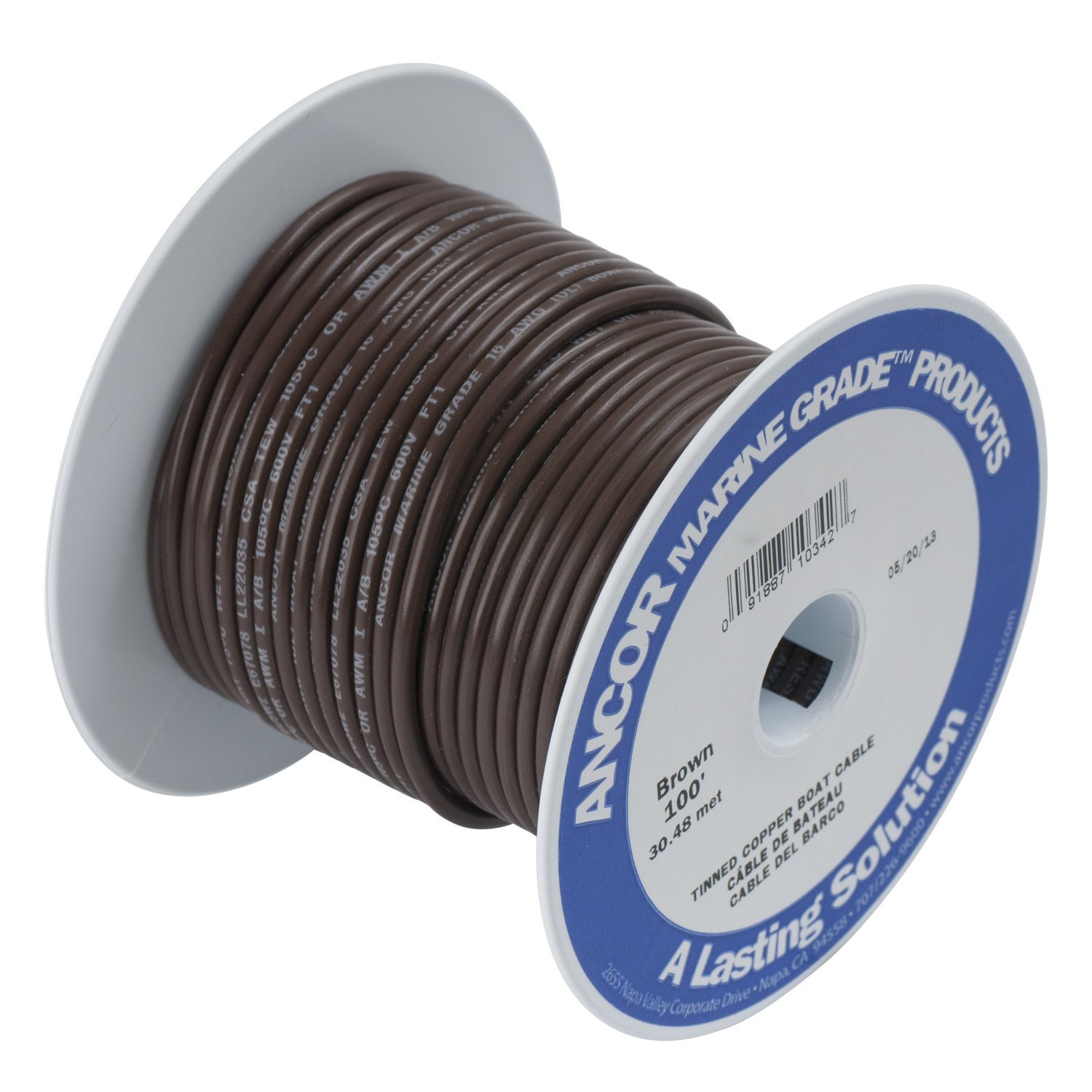 Foto 1 | Cable Ancor 100250a De Cobre Estañado, 18 Awg (0,8 Mm2), Marrón, 500 Pies - Venta Internacional.