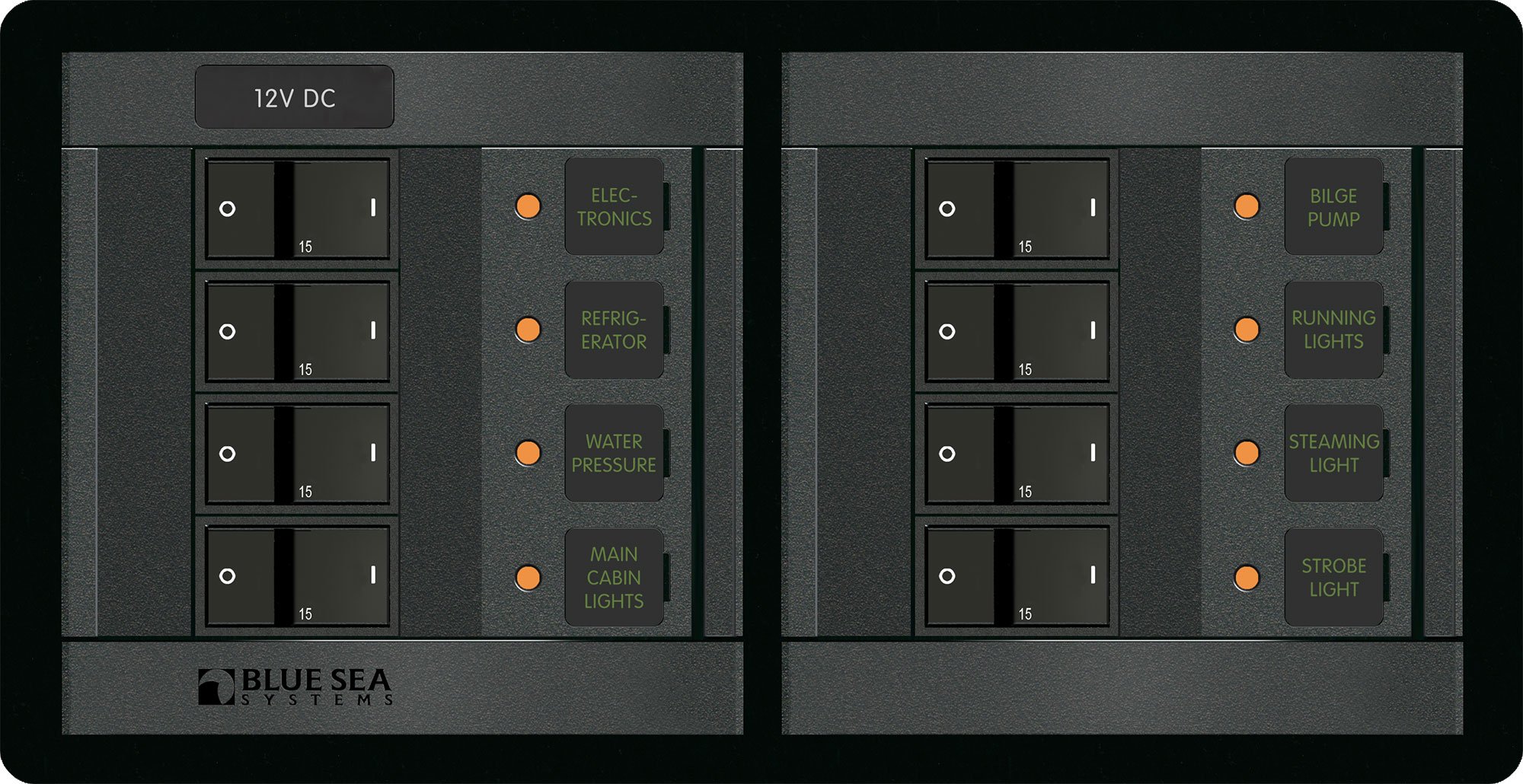 Foto 2 pulgar | Panel Blue Sea Systems 1225 12 V Dc, 8 Posiciones Con 8 Interruptores - Venta Internacional.