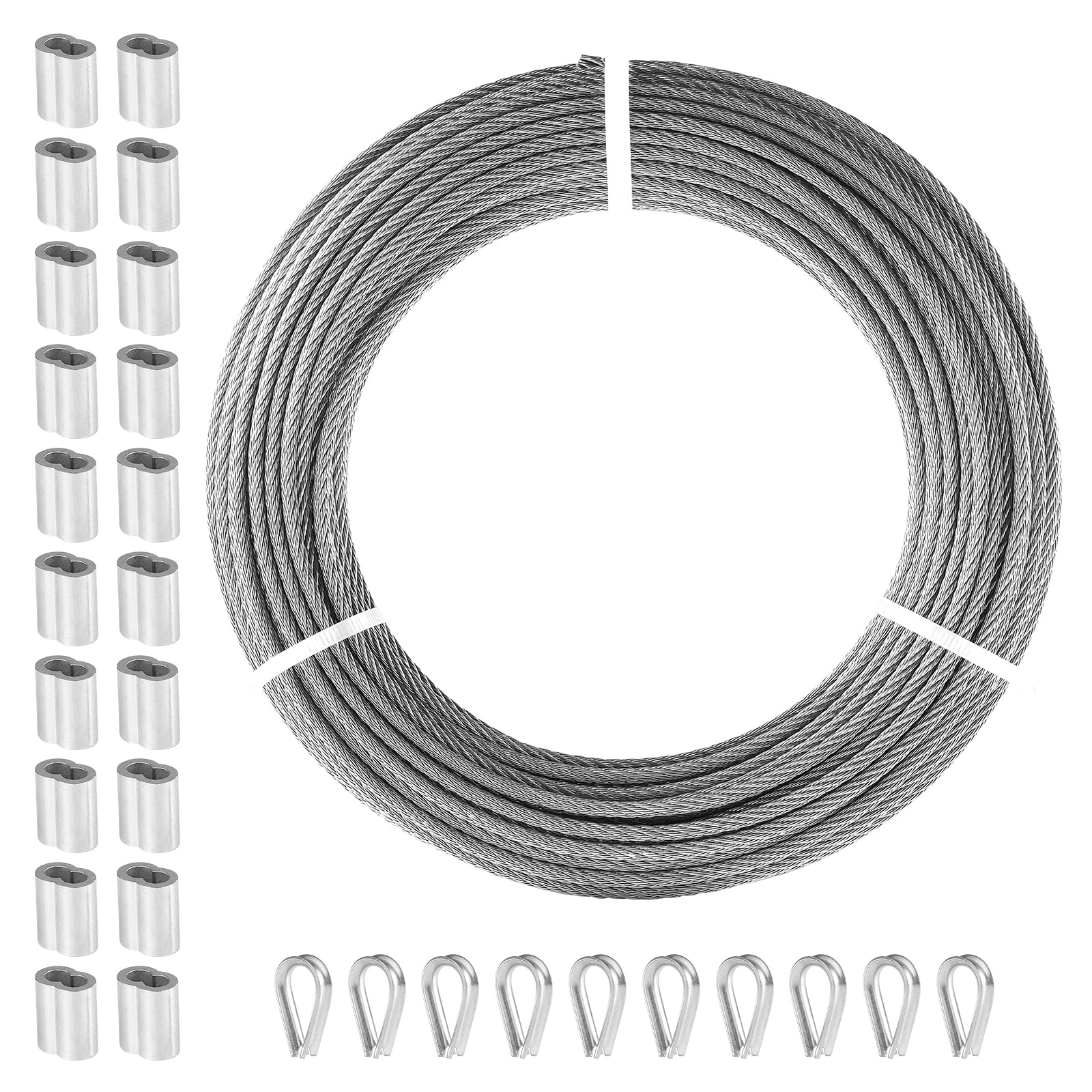 Foto 2 pulgar | Cable De Acero Inoxidable Vevor 316 De 100 Pies Con Manguitos Y Delantales - Venta Internacional.