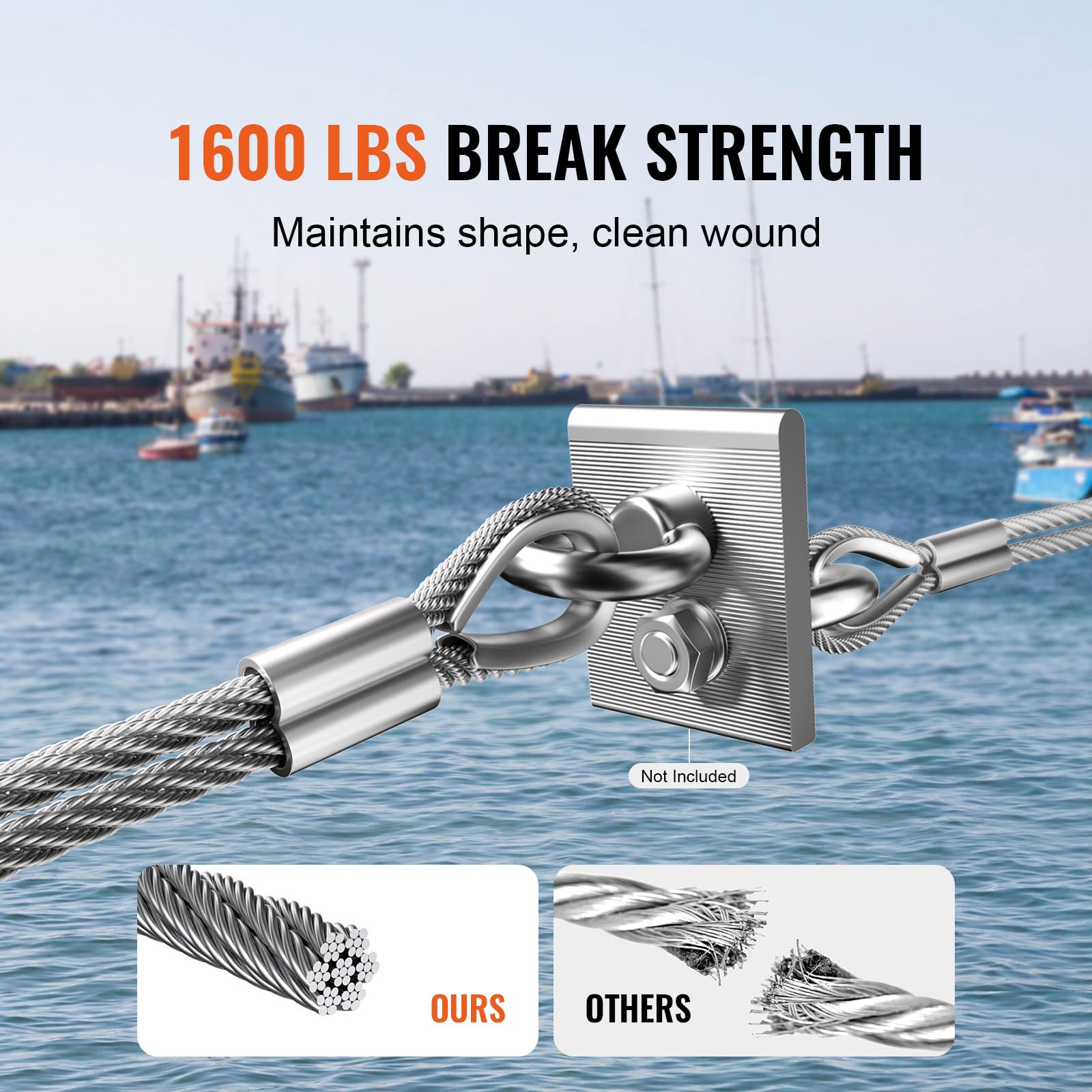 Foto 4 | Cable De Acero Inoxidable Vevor 316 De 100 Pies Con Manguitos Y Delantales - Venta Internacional.