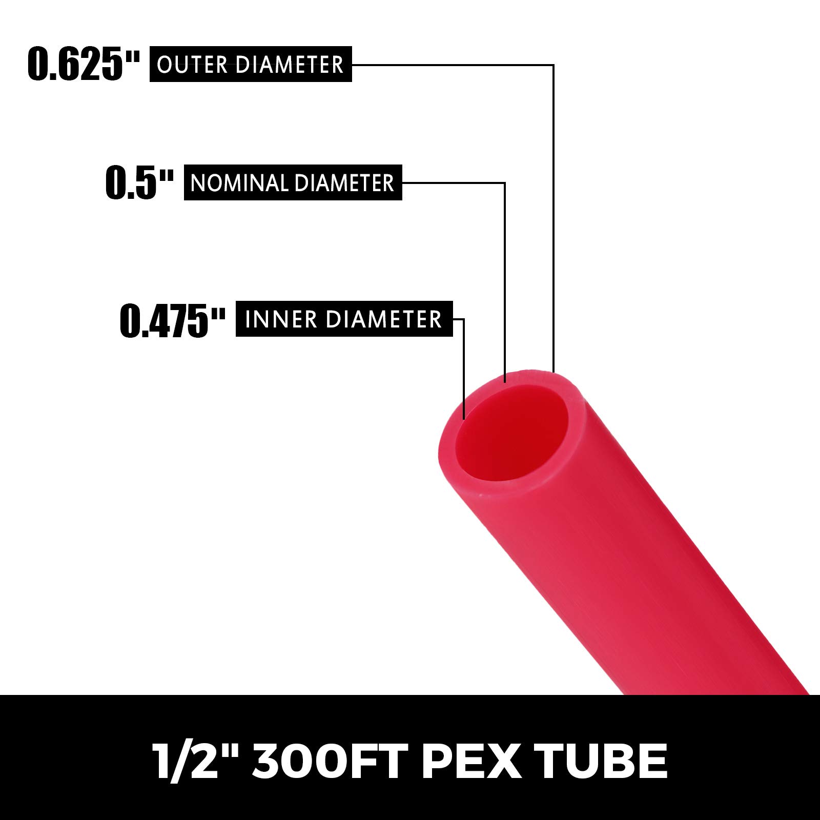 Foto 3 pulgar | Tubo Pex Vevor Oxygen-barrier, 300 Pies, Rojo, 1/2 Pulgada - Venta Internacional.