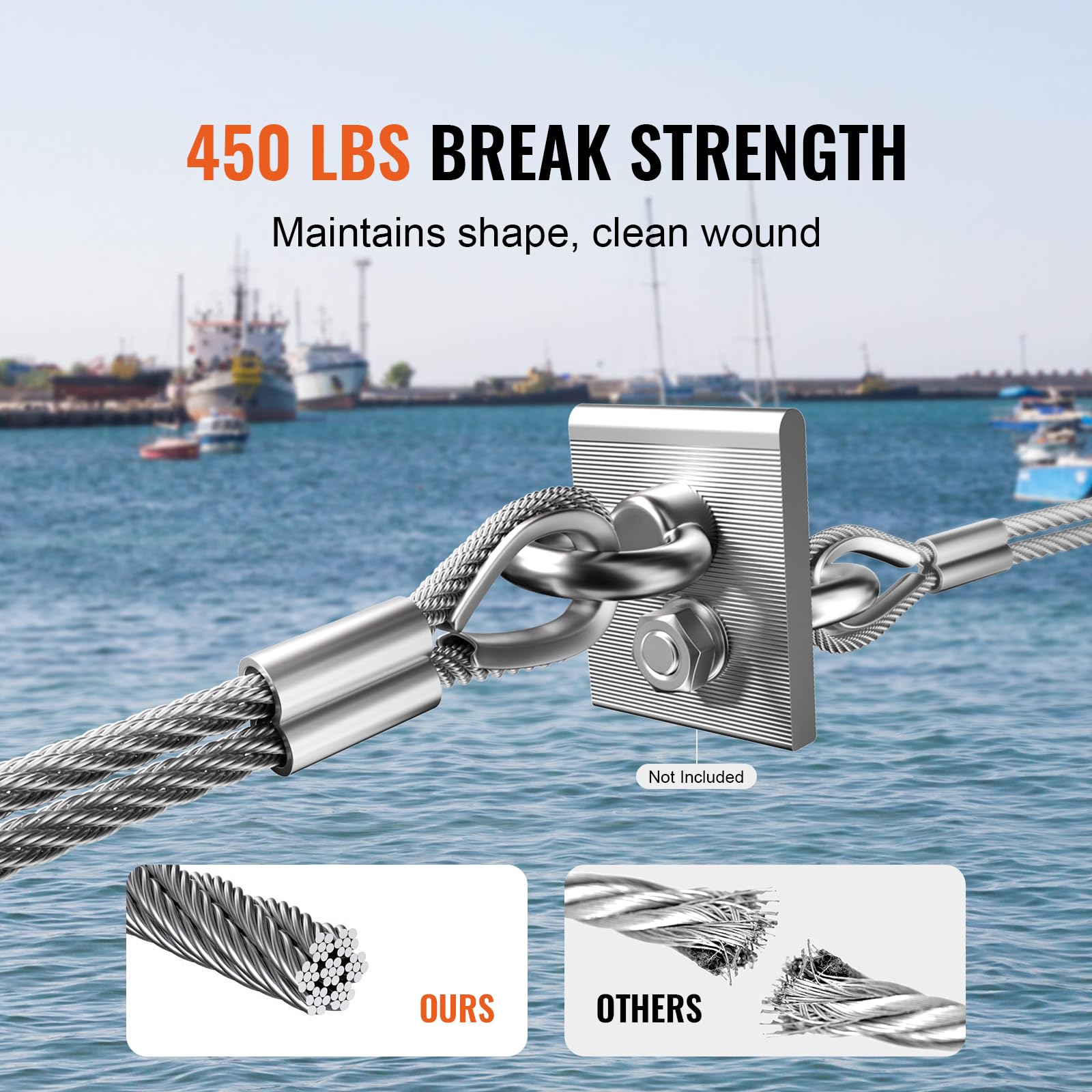 Foto 4 | Kit De Cables De Acero Inoxidable Vevor 304 De 66 Pies Con Herramienta De Engarzado - Venta Internacional.