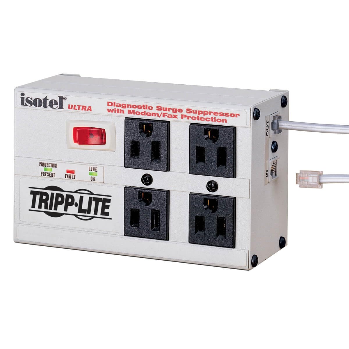 Protector Contra Sobretensiones Tripp Lite Isotel 4 Ultra, Cable De 4 Salidas De 6 Pies - Venta Internacional.