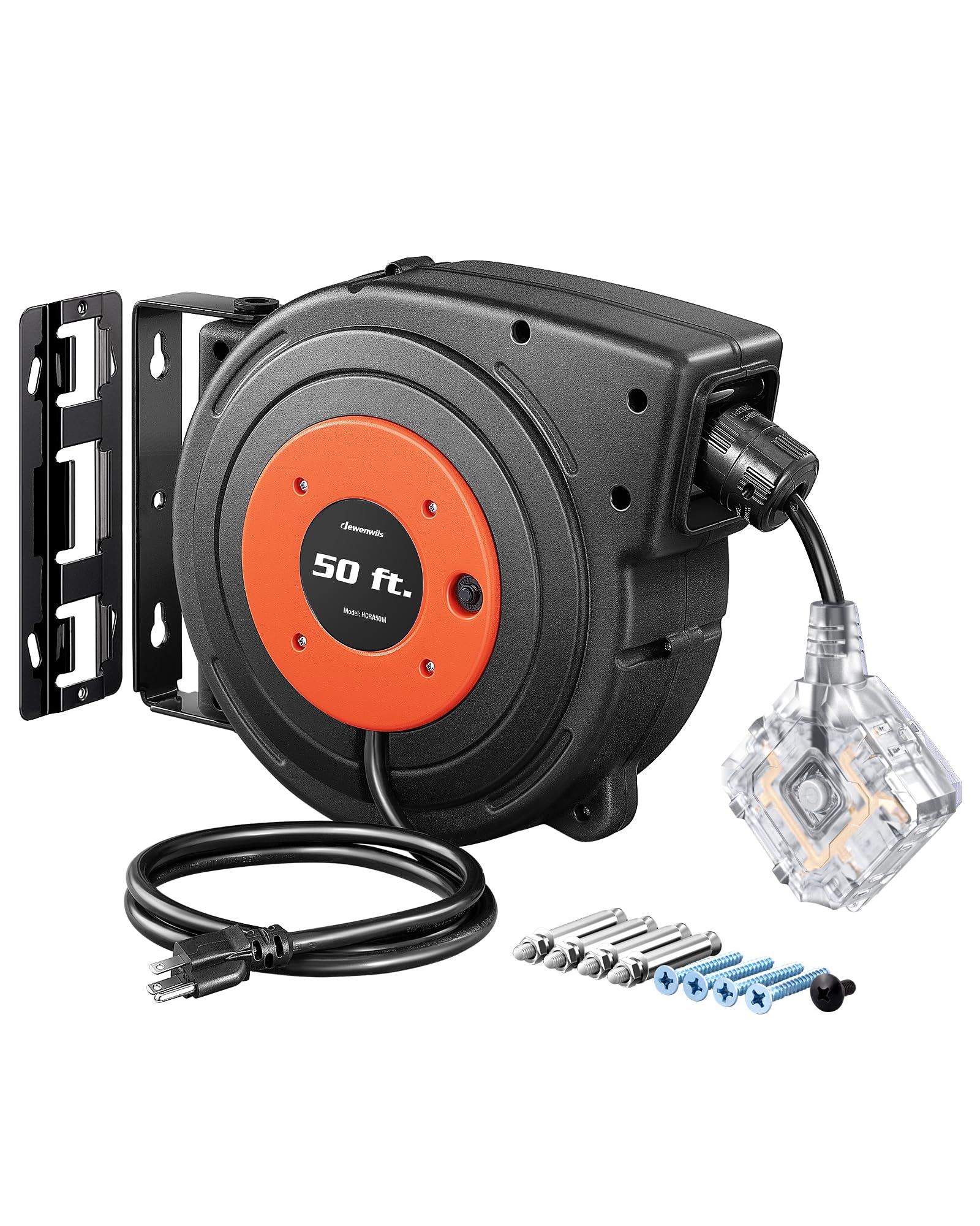 Carrete Retráctil De Cable De Extensión Dewenwils De 50 Pies 14/3c Sjtow - Venta Internacional.