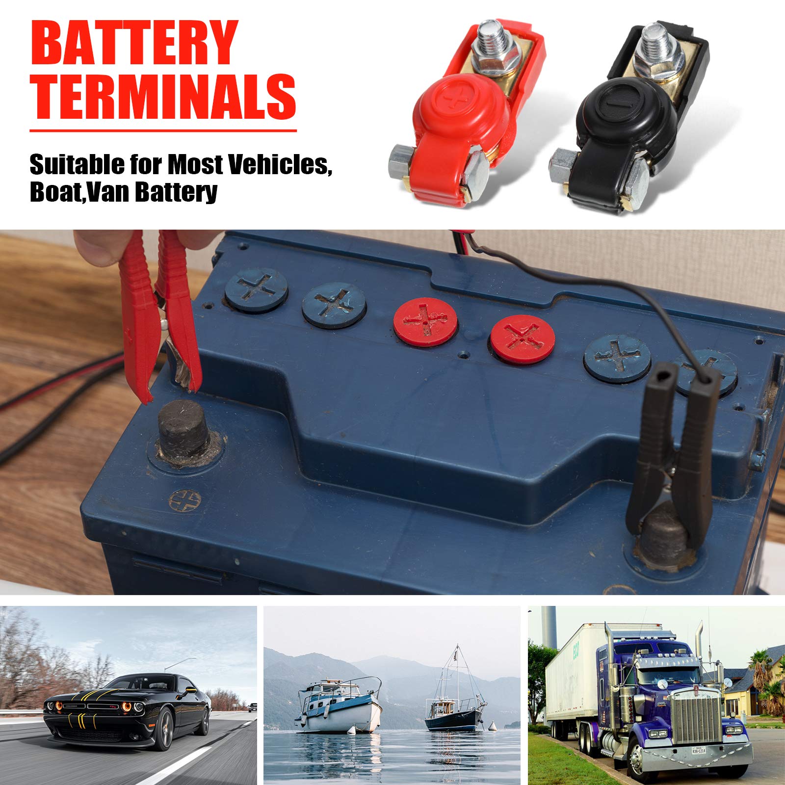 Foto 4 pulgar | Abrazaderas Para Terminales De Batería De Coche, 6 Piezas, 12 V/24 V/48 V - Venta Internacional.