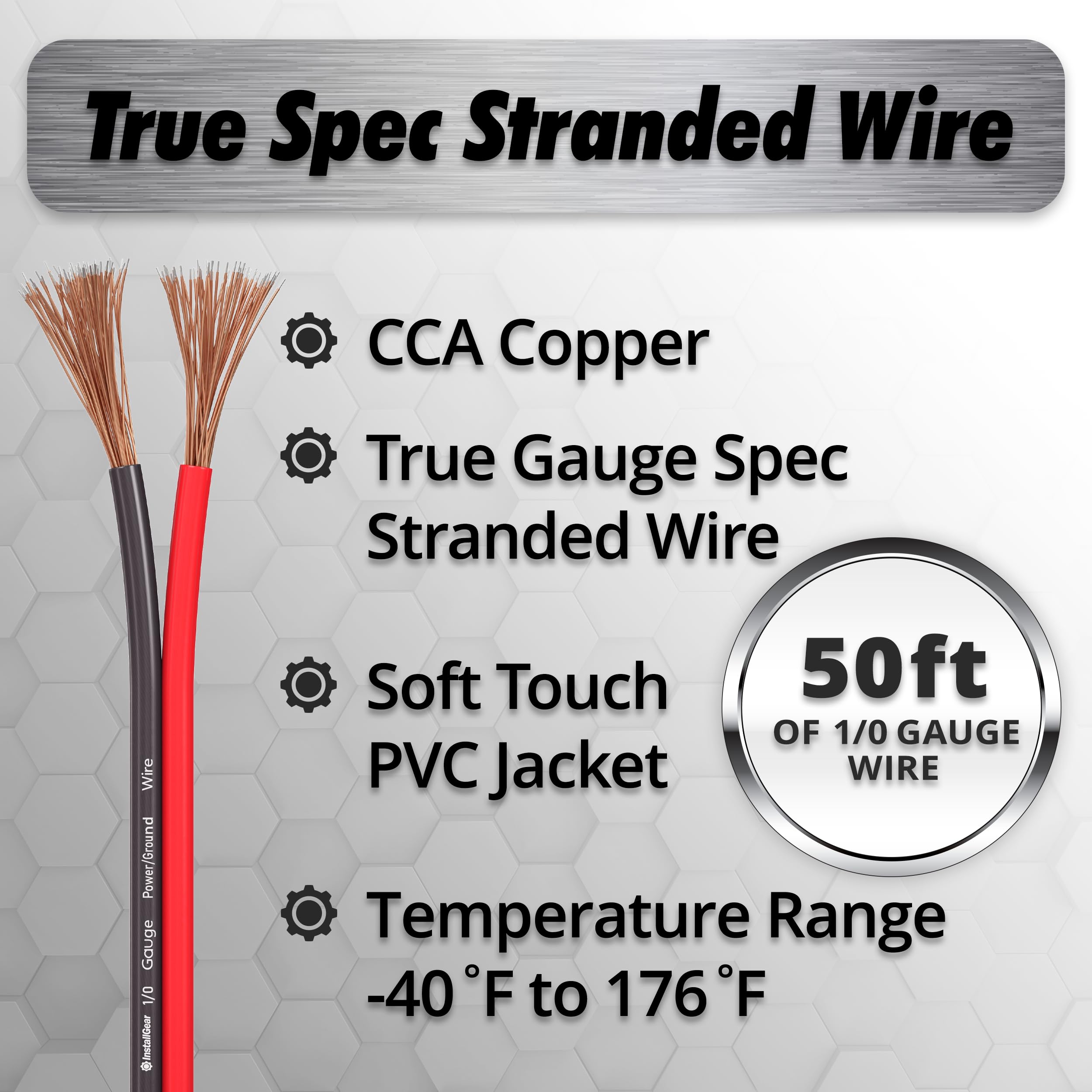 Foto 3 pulgar | Wire Installgear Calibre 1/0 (15 M) De Aluminio Revestido De Cobre Cca - Venta Internacional.