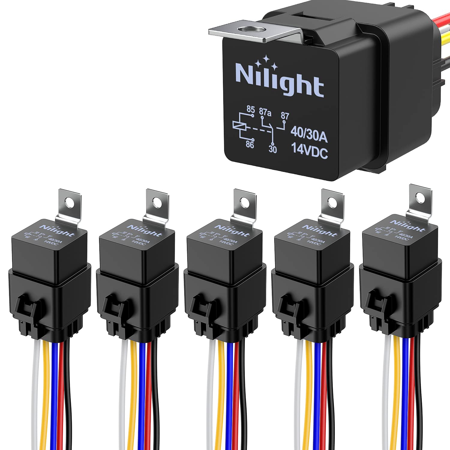 Foto 1 | Set De Relés Y Arneses Automotrices Nilight 50044r, Paquete De 5 - Venta Internacional.