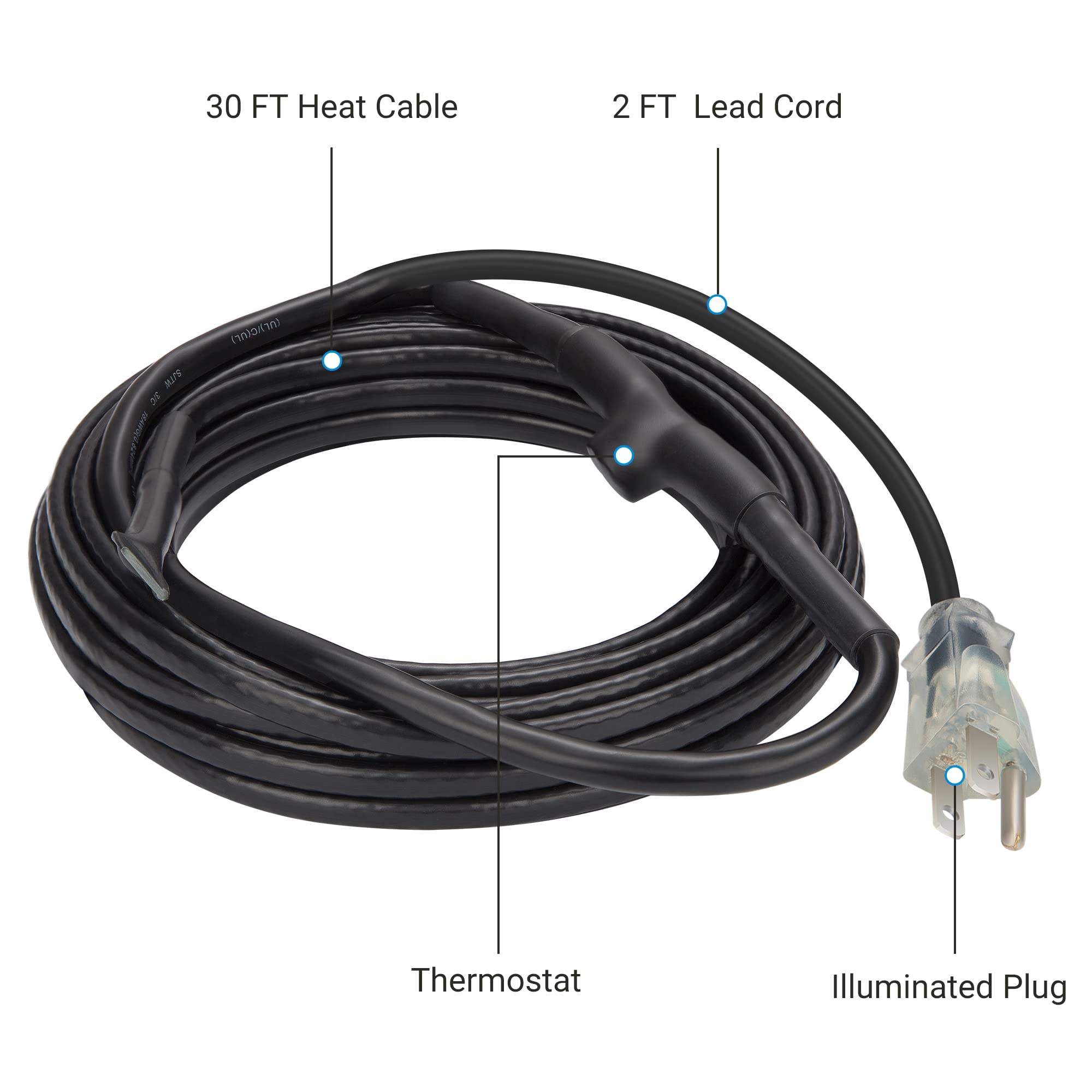 Foto 5 | Cable Térmico Dewenwils De 9 M Para Protección Contra La Congelación De Tuberías Con Termostato - Venta Internacional.