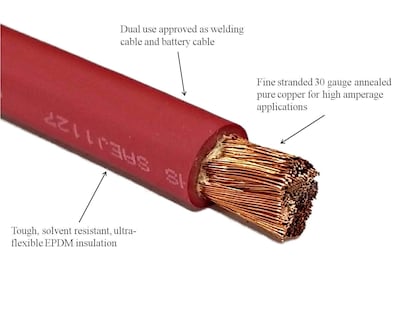 Foto 3 | Cable Windynation Wni 4/0 Awg Ultraflexible De 1,5 M, Color Negro Y Rojo - Venta Internacional.