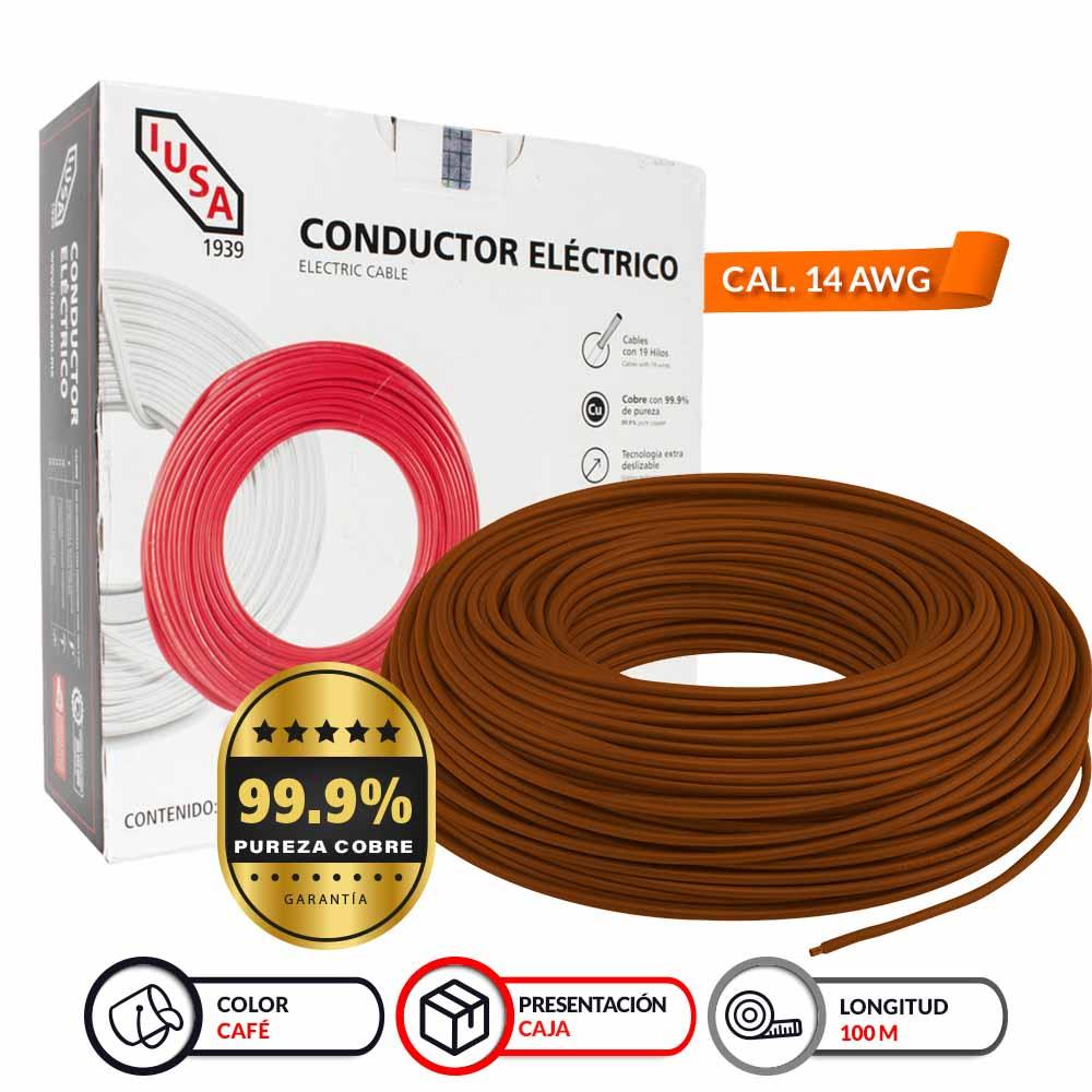 Rollo De Cable Flexible Pot Iusa 14 Awg 100 M Color Café