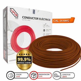 Foto 1 | Rollo De Cable Flexible Pot Iusa 14 Awg 100 M Color Café
