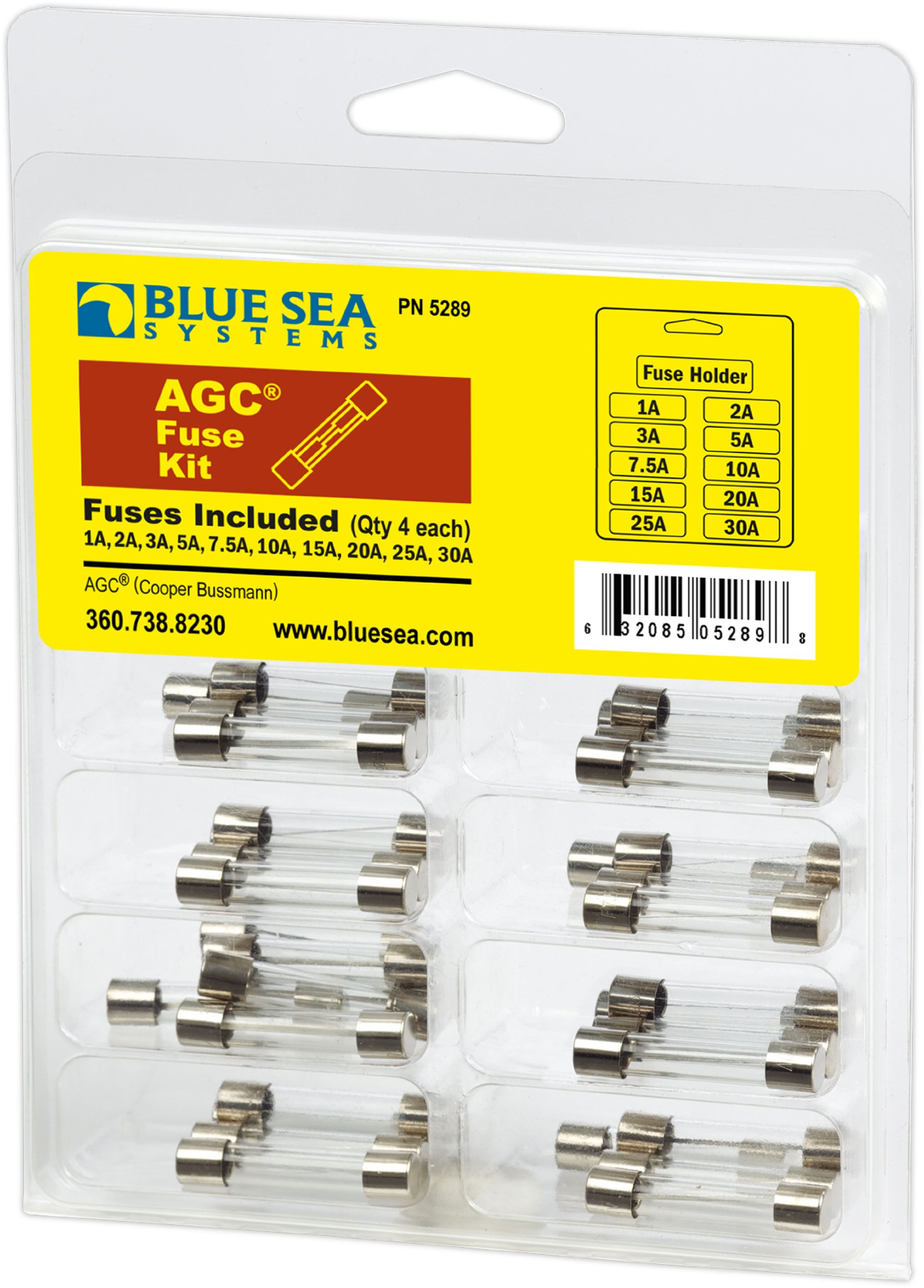 Kit De Fusibles 5289 Agc Asst De Blue Sea Systems, 41 Unidades, Con Soporte, Paquete De 40 - Venta Internacional.