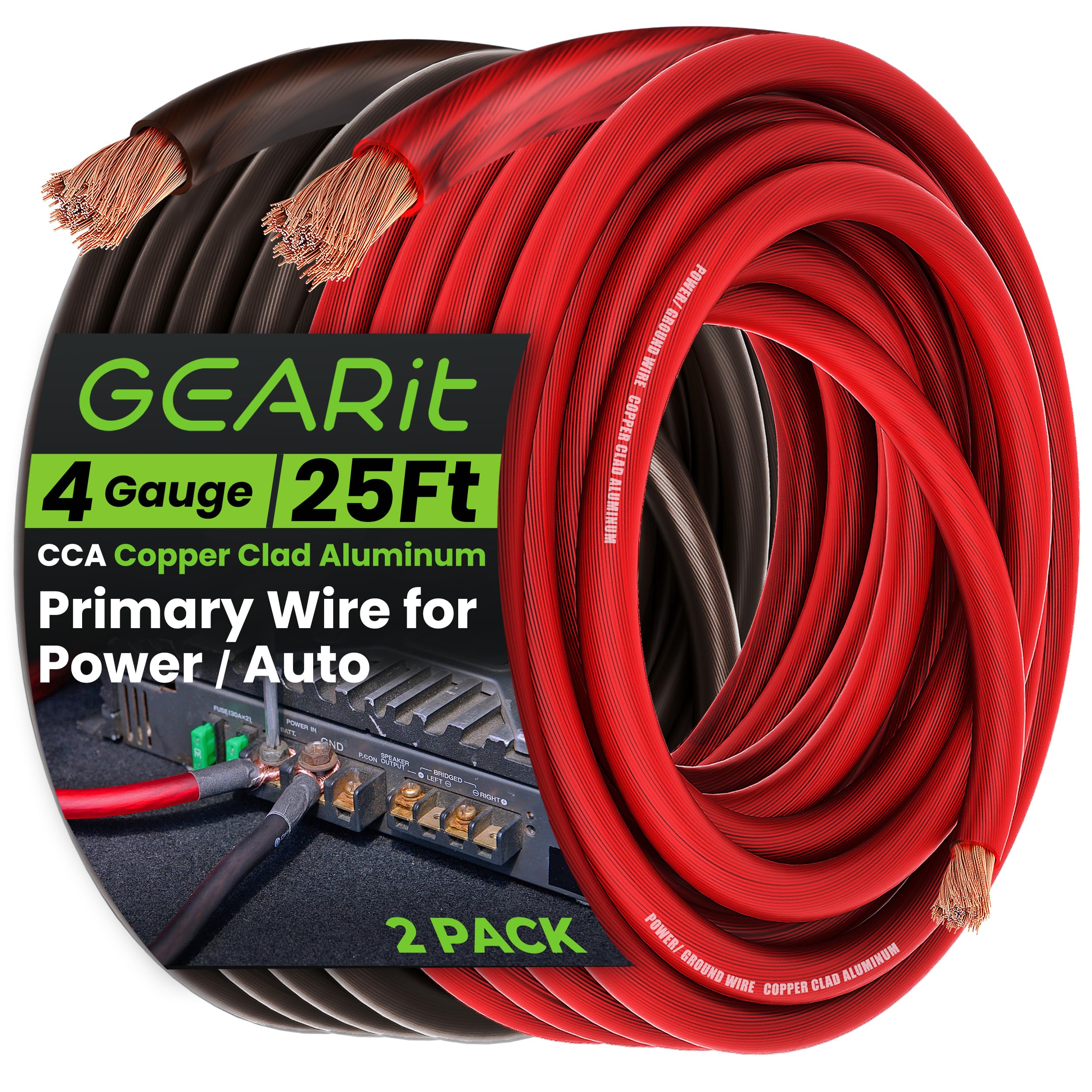 Cable De Alimentación/tierra Gearit 4, Calibre 4, Para Automoción, 7,5 M De Cca - Venta Internacional.