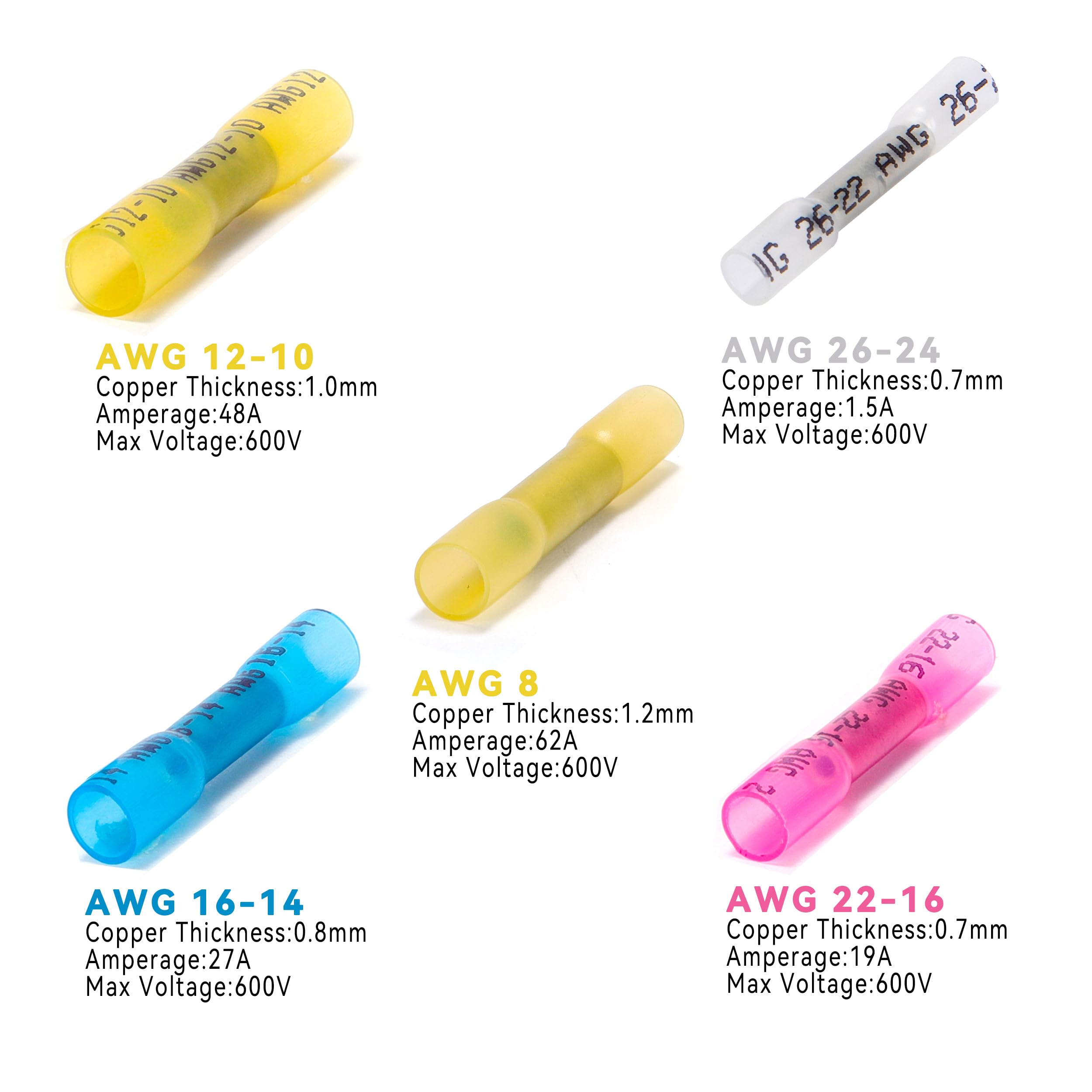 Foto 6 | Conector A Tope Termorretráctil Hks 200 Amarillo 12-10 Awg 1 Mm² - Venta Internacional.