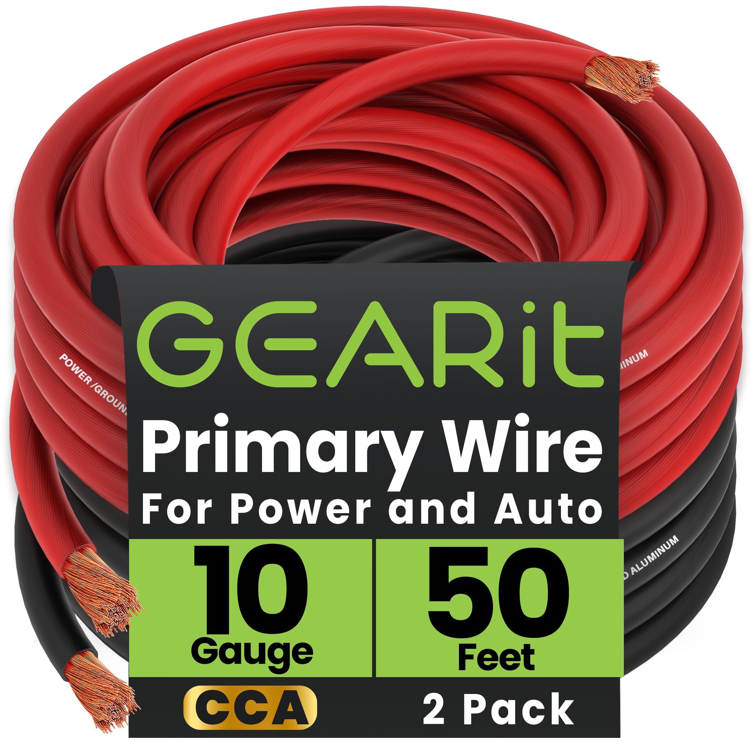 Wire Gearit Calibre 10 (15 24 M Cada Uno  Negro/rojo)  Cobre Cca - Venta Internacional.