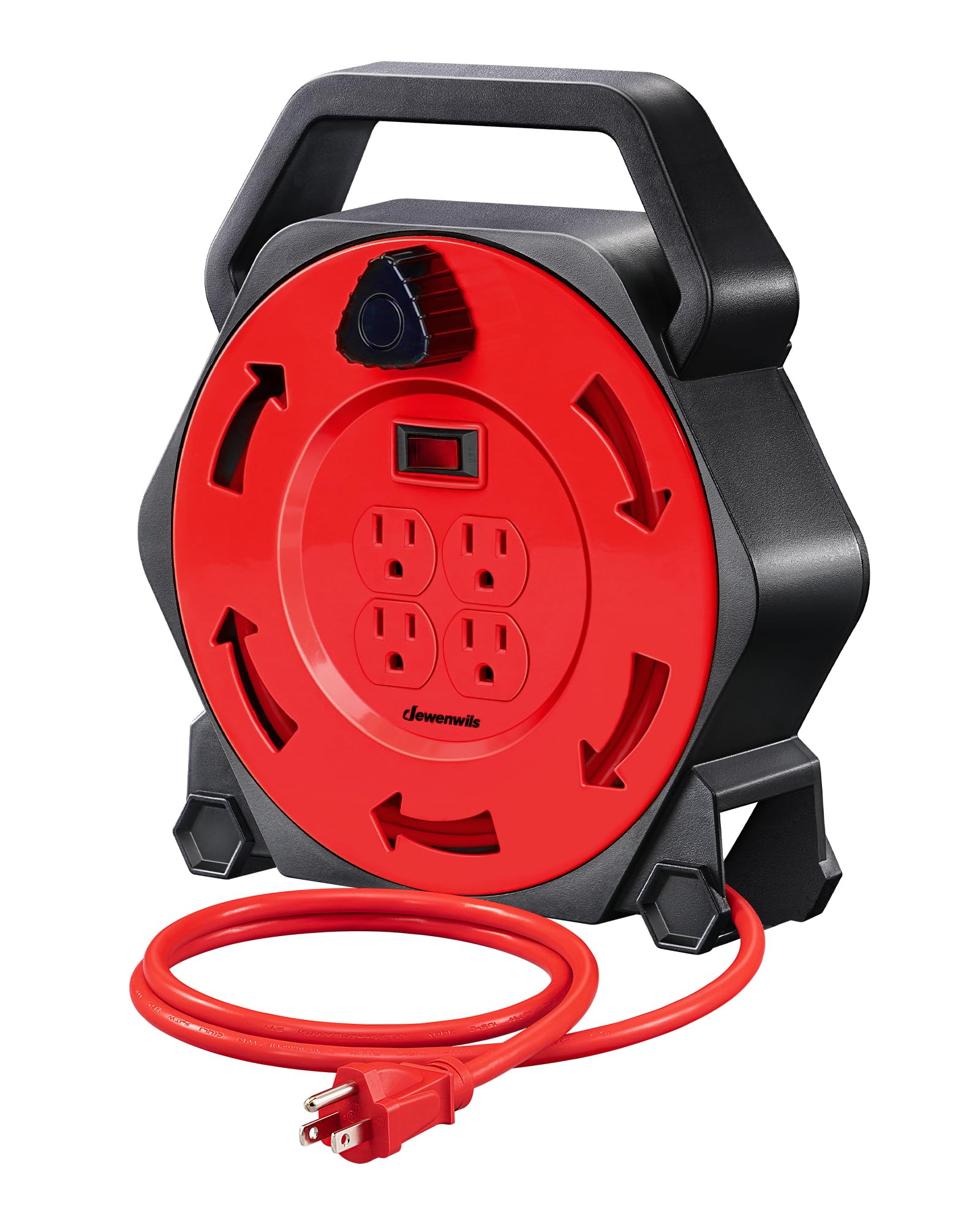 Carrete De Cable De Extensión Dewenwils De 25 Pies Con 4 Salidas De 13 A  Certificado Ul - Venta Internacional.