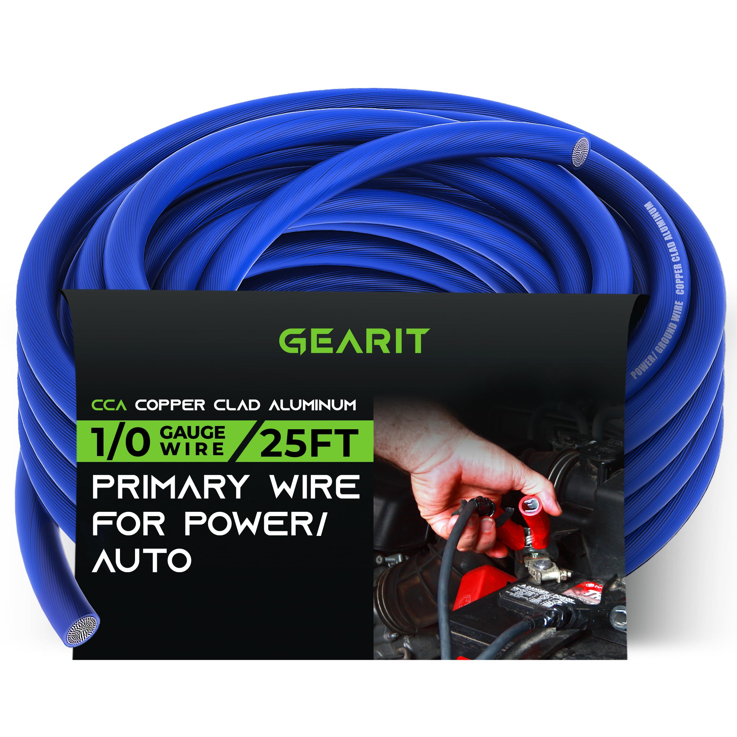 Wire Gearit Calibre 1/0 (7 62 M)  Aluminio Revestido De Cobre  Cca  Azul - Venta Internacional.