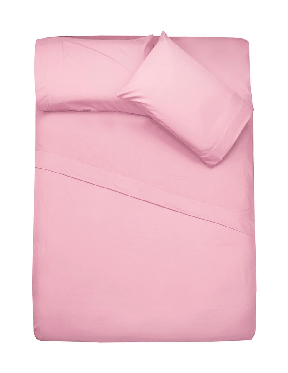 Sábanas Ultrasoft Matrimonial Tesso Home color Rosa Claro $571