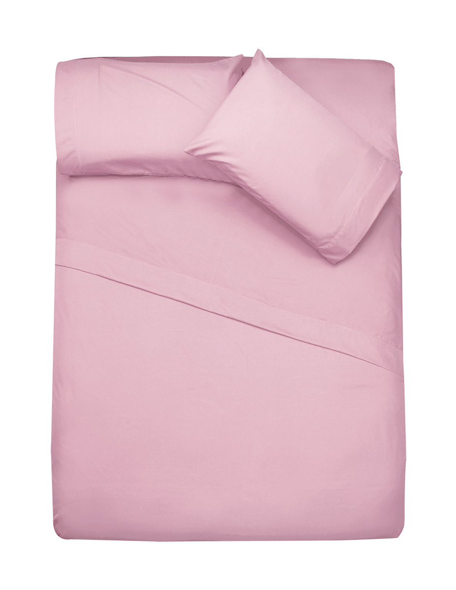 Sábanas Ultrasoft Matrimonial Tesso Home color Rosa Claro