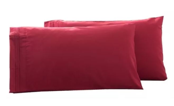 Foto 2 pulgar | 2 Fundas De Almohada King Size, Rojo