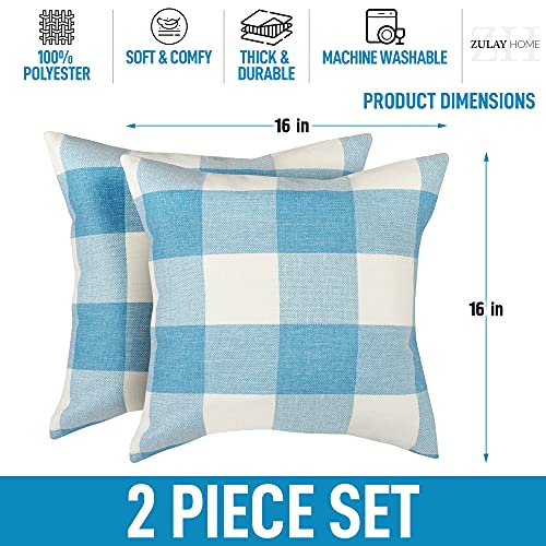 Foto 4 pulgar | Venta Internacional-fundas De Almohada A Cuadros Azules (paquete De 2)