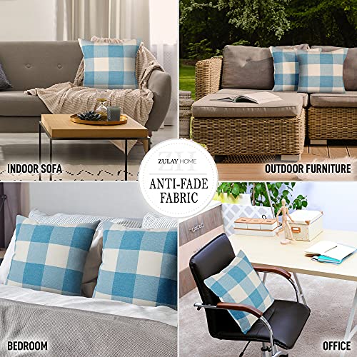 Foto 5 | Venta Internacional-fundas De Almohada A Cuadros Azules (paquete De 2)