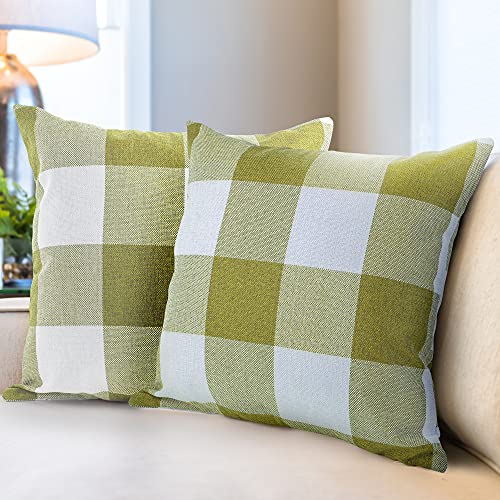 Venta Internacional-fundas De Almohada Buffalo Plaid, Color Verde