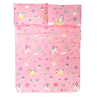Foto 1 | Juego De Sábana Polar Matrimonial Elefantito Hogar Unicornio Color Rosa Invernal