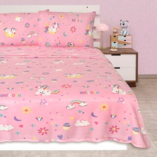 Foto 2 | Juego De Sábana Polar Matrimonial Elefantito Hogar Unicornio Color Rosa Invernal
